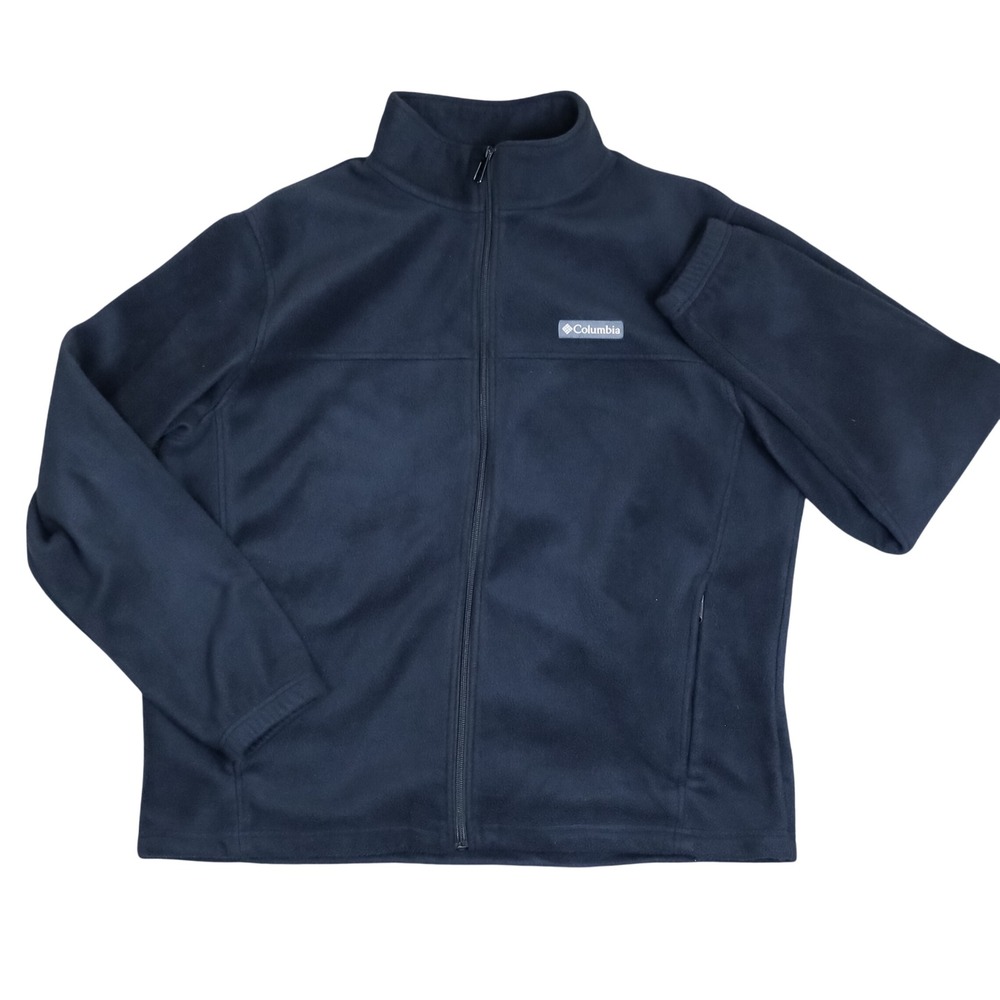 Columbia Fleece Jacket Mens XL Black Full Zip Mock Neck XM6354 Outdoor Soft - Picture 3 of 11